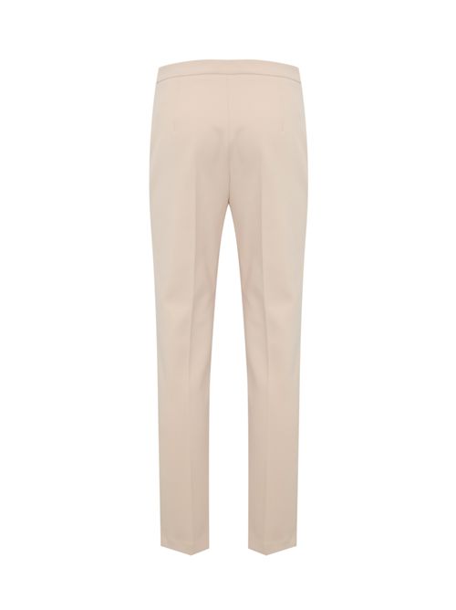 Pantalone slim in crepe con placchetta logo Elisabetta Franchi | PA07751E2193